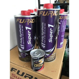 น้ำมันเครื่อง มอเตอร์ไซส์ Furio 4T fully synthetic Super 1 สังเคราะห์ 100% SAE 10w/40 JASO MA2