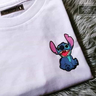 เสื้อวันพีช เสื้อขาว STITCH ปรับแต่งมินิพิมพ์เสื้อยืด UNISEX ผ้าฝ้าย 5J7 เสื้อยืดสีขาว เสื้อยืดสีขาว