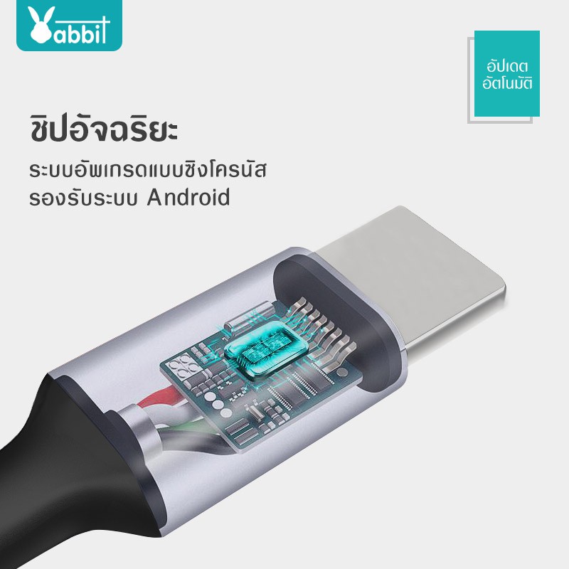 Rabbit สายชาร์จ รุ่น RC-02 Type C USB Cable Quick Charge USB 2.4A Phone Charger ชาร์จเร็ว สายชาร์จ For Samsung Xiaomi #7