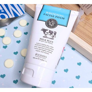 SCENTIO Milk Plus Whitening Q10 Facial Foam โฟมล้างหน้าน้ำนม100ml