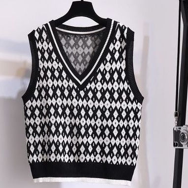 Vneck VEST KNIT PREMIUM/JENNIE VEST SWEATER OVERSIZED KNIT VEST