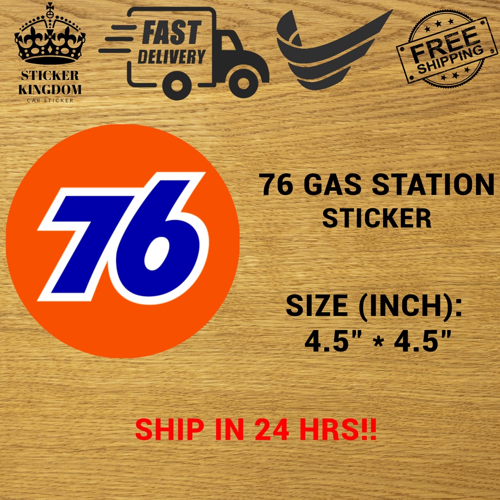 [STICKER KINGDOM] 76 GAS STATION สติ๊กเกอร์รถยนต์/สติ๊กเกอร์ CAR/สติ๊กเกอร์ KERETA สติ๊กเกอร์คุณภาพส