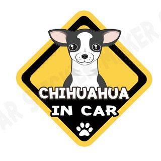 สติกเกอร์ติดรถ สติ๊กเกอร์ติดรถยนต์ สติกเกอร์หมา DGA66  Chihuahua dog