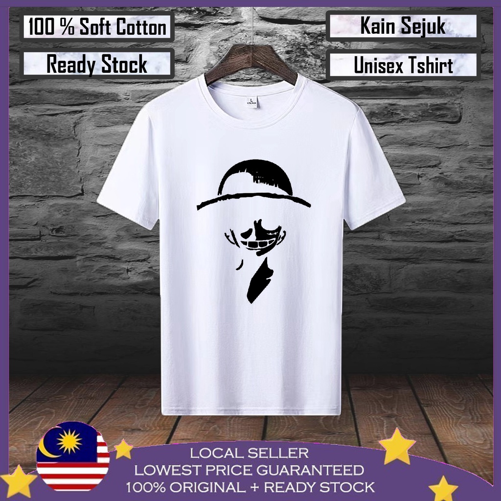 ONE PIECE LUFFY TSHIRT BAJU / UNISEX TEE ผ้าฝ้าย 100%