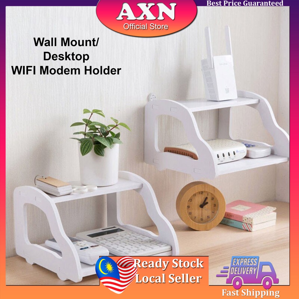AXN Modem WIFI Holder Rack Wall Mount Organizer ชั้นวางของ Rak Modem