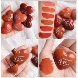 7870-03 👄🍓 ลิปจุ่มคิสบัวตี้ลิปรูปหัวใจ Kiss Beauty ลิปจุ่มเนื้อแมก สีสวยติอทนนาน