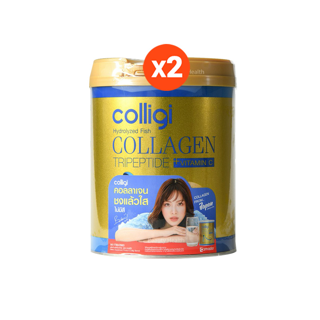 (กระปุกใหญ่) Colligi Collagen Tripeptide คอลลาเจน คอลลิจิ (200 g. x 2 กระป๋อง)