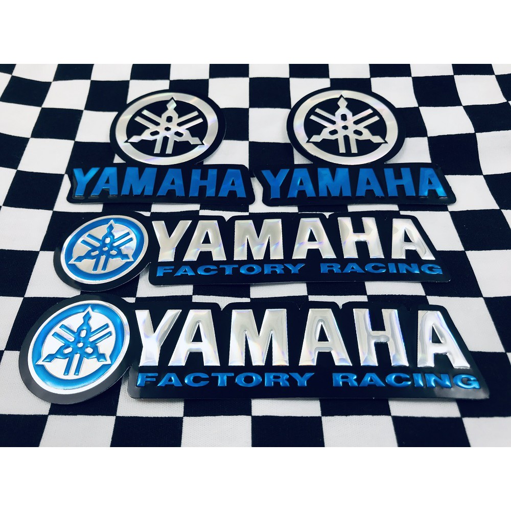 สติ๊กเกอร์ Yamaha Sticker สติกเกอร์ สีฟ้า แต่งรถ ติดรถ โลโก้ Logo 3D ตัวนูน มอเตอร์ไซค์ ยามาฮ่า Fino mslaz yzf r1 r6 r15