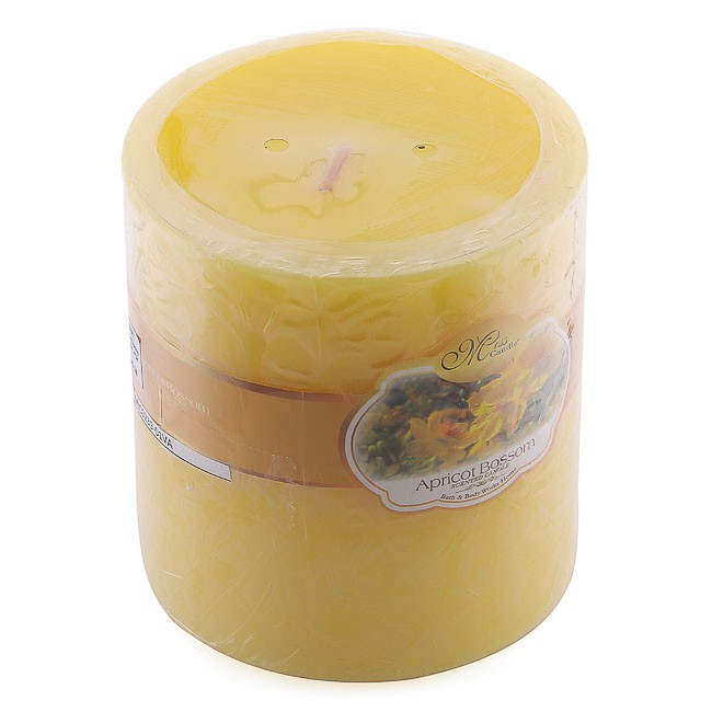 เทียนหอมทรงกลม D10H10 Miss Candle EDC0603 10 x 10 ซม. (สีเหลือง กลิ่นกล้วยไม้)