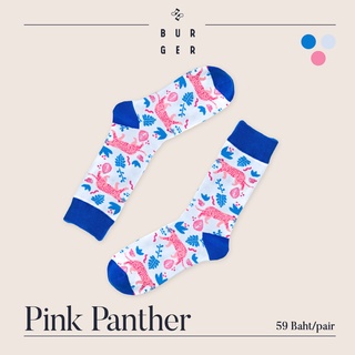 Pink Panther ถุงเท้าแฟชั่น ลายพิ้งก์แพนเทอร์ สายคิ้วท์ สายสตรีท ถุงเท้าครึ่งแข้ง ราคาถูก คุณภาพดี