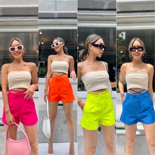 กลับมาอีกครั้ง♥️♥️neon สีสวยสุดดดดต๊าชมากก พส🍀 Lilyn hot pants กางเกงขาสั้นทรงเบสิคทรงสวยมากด้าน