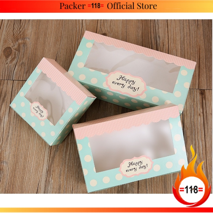 YF02 กล่องเค้กลายจุด 10 ชิ้น/pkt