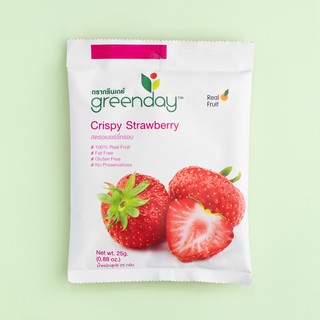 แพ็ค 2 ชิ้น Greenday Crispy Strawberry 25g กรีนเดย์ สตรอว์เบอร์รี่กรอบ 25 กรัม