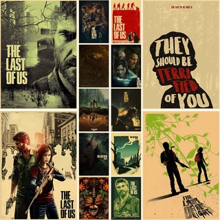 โปสเตอร์กระดาษคราฟท์ พิมพ์ลายอนิเมะ The Last of Us สไตล์เรโทร สําหรับตกแต่งผนังบ้าน บาร์ คาเฟ่ ห้องนั่งเล่น