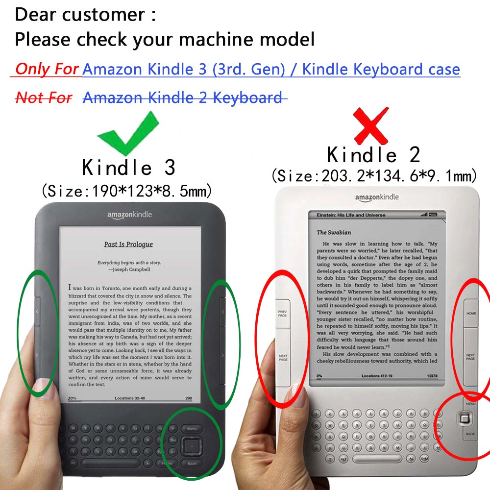 เคสแบบพับสำหรับ Amazon Kindle 3 3rd Gen 2010 รุ่น D00901 Ebook หนัง PU ...