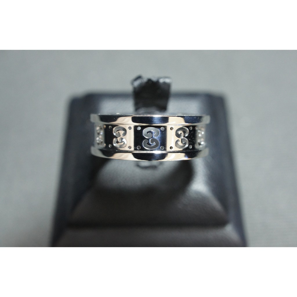 BN702แหวนทองคำขาว Gucci 18K.