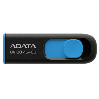 ADATA แฟลชไดร์ฟ USB 3.2 AUV128 64GB Color Black/Blue ประกันศูนย์ 1 ปี