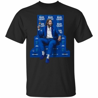 เสื้อยืดผ้าฝ้าย เสื้อยืด พิมพ์ลาย Post Malone Bud Light