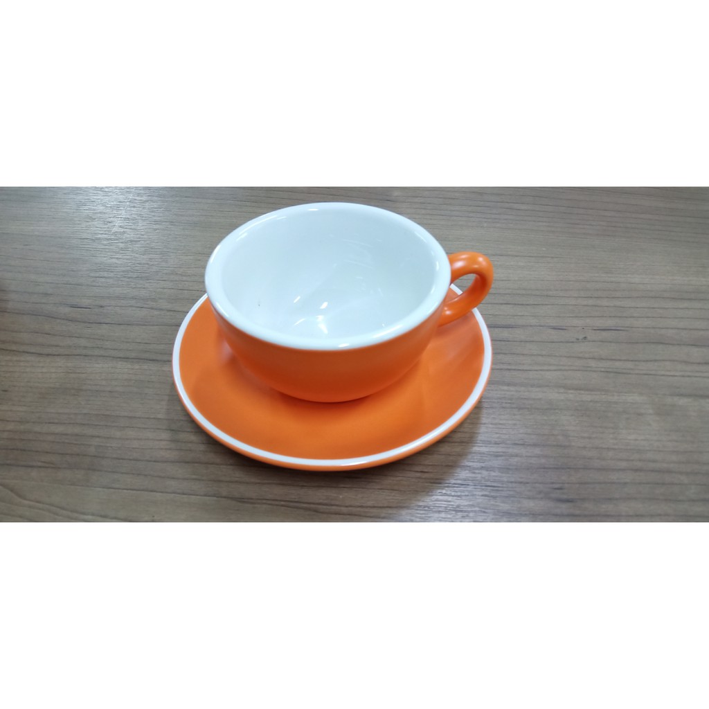 ชุดแก้วกาแฟ แก้วคาปูชิโน่ สีส้ม ขนาด 220 ml. Millano  Matt Orange Cappuccino Cup 220 ml. CR57,CR58