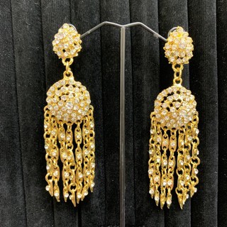 March jewelry ต่างหูชุดไทย เครื่องประดับ ต่างหูคลิปเพชร เจ้าสาว ต่างหูสีทอง