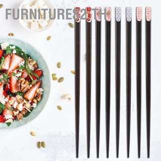 Furnitures2.th 1 Pair of  Japanese Style Sakura Pattern Reusable Durable Wooden Chopsticks