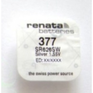 ถ่านกระดุม Renata 377, SR626SW 1.55V 1ก้อน ของใหม่ ของแท้