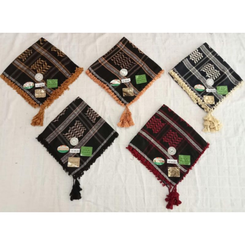 Merah Arafat Turban almas Turban วัสดุอย่างดีสีแดง Turban พู่ Turban Palestine Turban สี