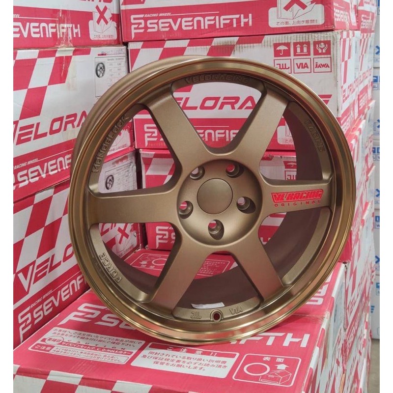 ล้อแม๊กซ์ อีแบนTe37 ขอบ18” 5รู สีน้ำตาล (แถมจุ๊บRay) ราคา/ชุด4ลูก