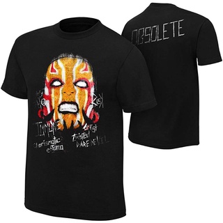 Qwe122ev เสื้อยืดลําลอง ผ้าฝ้าย แขนสั้น คอกลม พิมพ์ลาย WWE Jeff y Obsolete สีดํา สําหรับผู้ชาย AF123SD42427