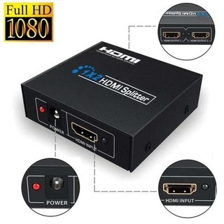 HDMI Splitter In 1 Out 2 พร้อมด้วย Power Adapter Splitter รองรับ HDMI 1080p, 3D 4K*2K