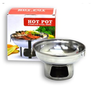 หม้อไฟ หม้อไฟสแตนเลส หม้อต้มยำ หม้อต้มจืด hot pot ขนาด20ซม. [KES-18T]