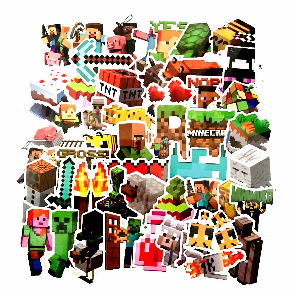 50ชิ้น/เซ็ตการ์ตูนminecraft Steve TNT JJสติกเกอร์สติกเกอร์ตกแต่งDIYไดอารี่สติกเกอร์ไวนิลDecal Graffitiแล็ปท็อปกันน้ําไม่มีการทําซ้ําสติกเกอร์