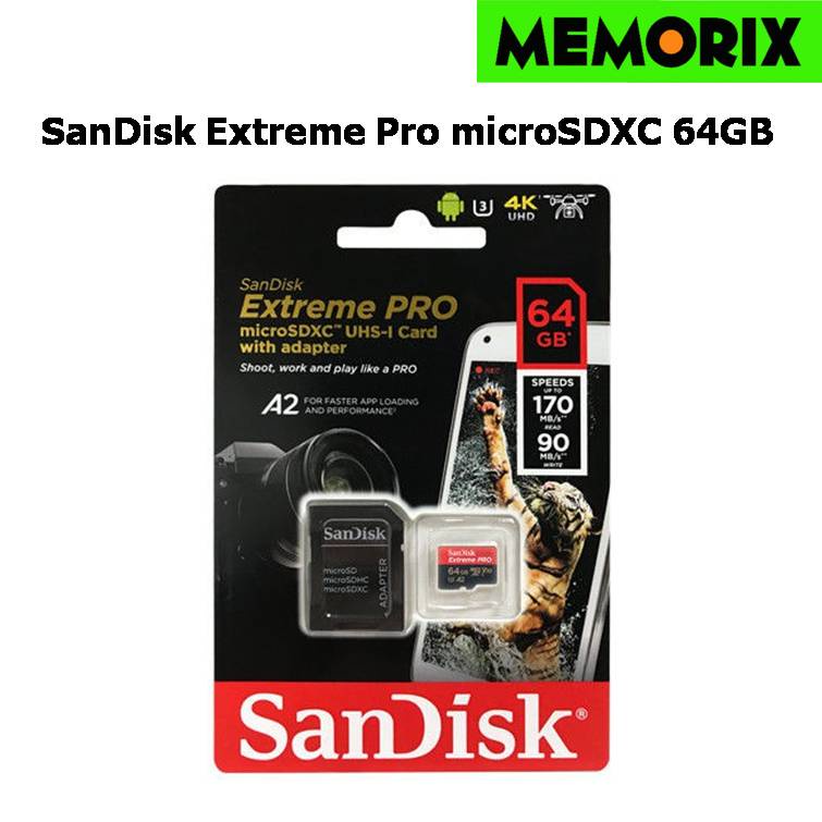 SanDisk 64GB Micro SDXC Extreme Pro อ่าน 170MB/s เขียน 90MB/s