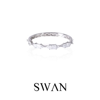 SWAN - VRT Stone Bangle กำไลข้อมือเงินแท้ ฝังเพชรคิวบิคเซอร์โคเนีย cubic zirconia