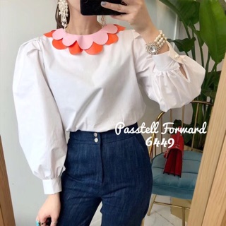 Korea scallop collar shirt