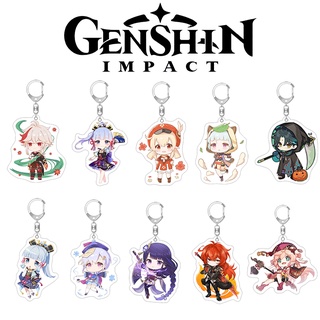 Genshin Impact Acrylic Key Chain Anime Game Beelzebul KeyChain for Women Cartoon Kawaii Exquisite Keyring Pendant Acrylic Accesorios Gifts