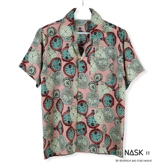 เสื้อฮาวาย nask (Hawaii shirt) เชิ้ต ผ้าไหมอิตาลี เนื้อผ้าบาง ทิ้งตัว เพียงแค่ซัก สะบัด ตาก ก็ใส่ได้แล้ว - H2110