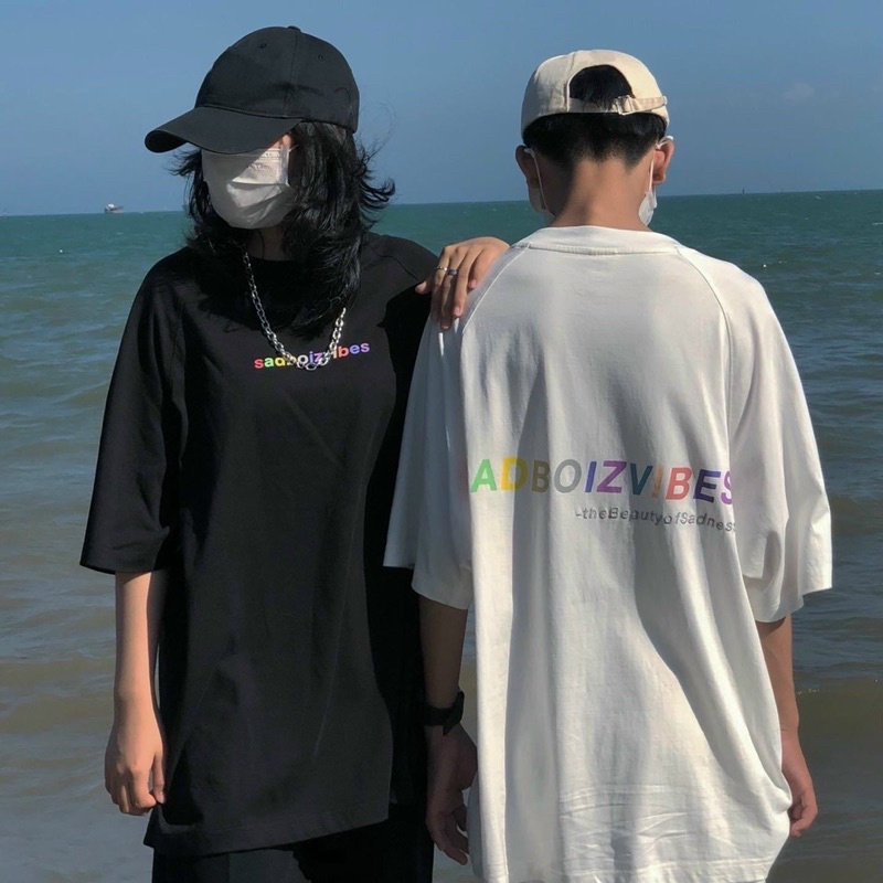 Sad.boiz vibes เสื้อยืดตัวอักษร 7 สี Unisex