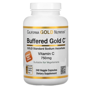 California Gold Nutrition, Buffered Gold C, Vitamin C, 750 mg, 240 Veggie Capsules