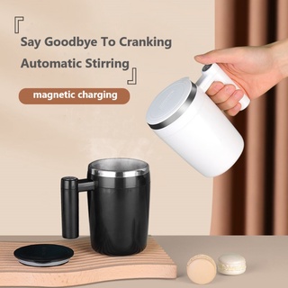 380ML Self Stirring Coffee Cup Milk Fruits Mixing Cup Electric 304 Stainless Steel Lazy Rotating Mug Creative Automatic Milk Cup Gift