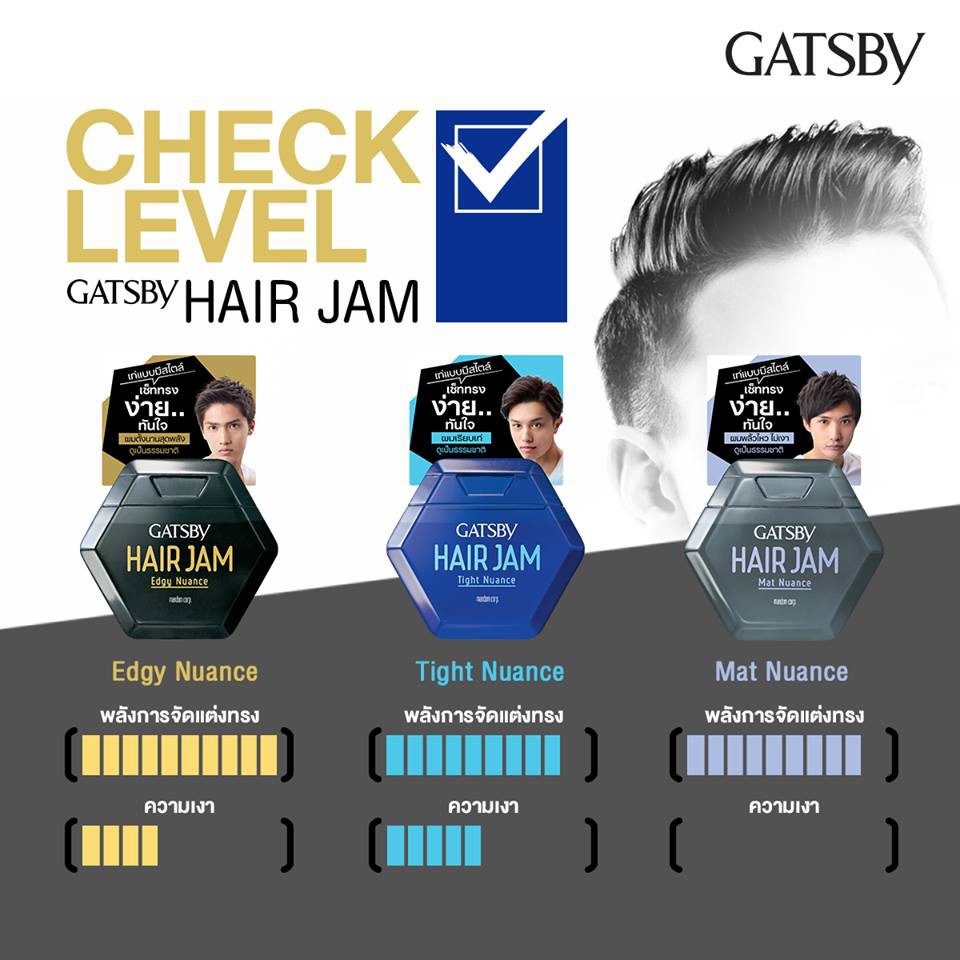 GATSBY HAIR JAM MAT NUANCE แกสบี้ แฮร์ แจม จัดแต่งทรงผมตั้งนานสุดพลัง