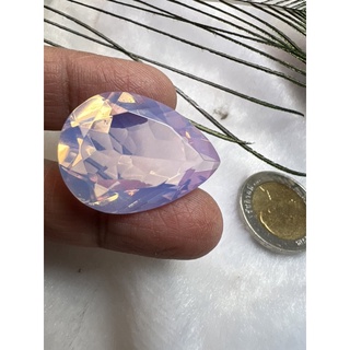 Lab made Rainbow crystal stone 30x20mm 42 carats