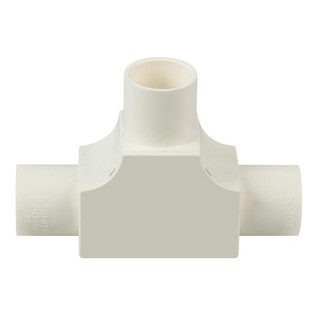 Joints PVC INSPECTION TEE FITTING SCG BS 25MM WHITE Conduit, accessories Electrical work ข้อต่อ ข้อต่อสามทางฝาเปิด PVC S