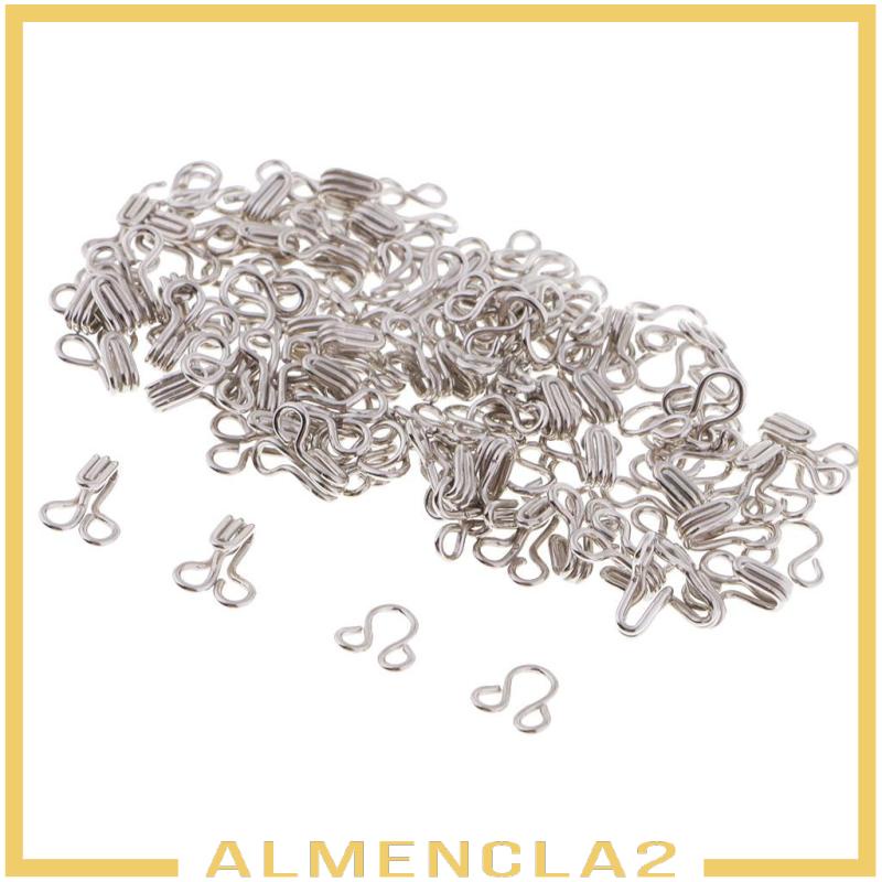 50 Set Sewing Hook and Eye Closure Replacement Bra Hooks Dress Hook for
