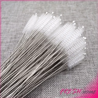 แปรงล้างหลอดดูด จุกนม ขนไนล่อน ไม่ทำให้เป็นรอย Stainless steel soft straw straw brush