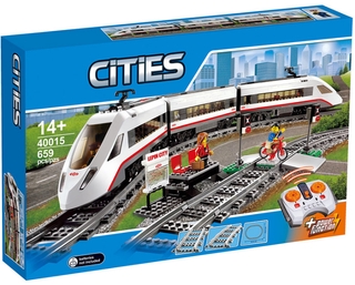 Mega Toys ชุดตัวต่อ รถไฟบังคับ No 40015 ชุด High speed rail Train จำนวน 659 pcs