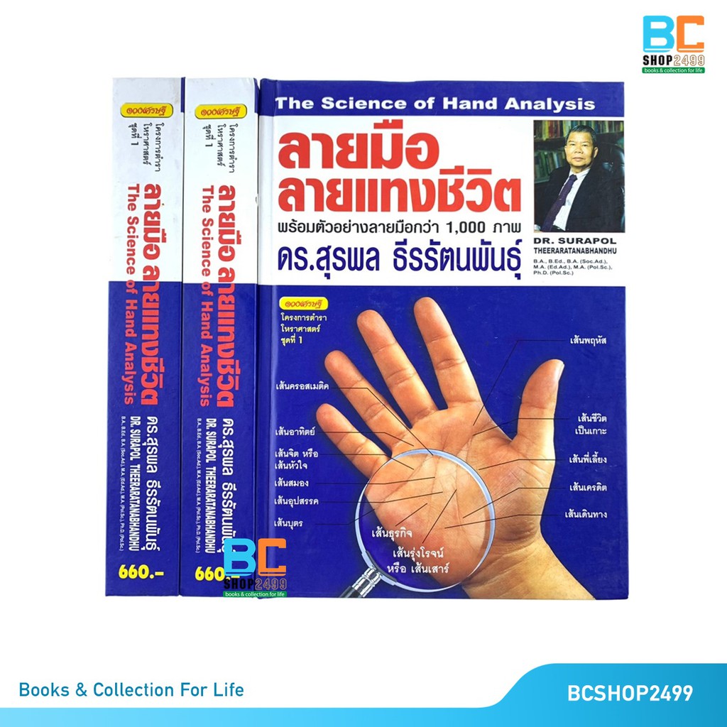 ปกอ่อน ลายมือลายแทงชีวิต โดย ดร.สุรพล ธีรรัตนพันธุ์ ฉบับพิมพ์ล่าสุด พิเศษ แถมห่อปก+หนังสือข้อคิด