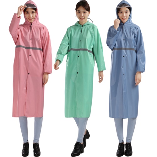 ชุดกันฝน สีสันเสื้อกันฝนยาว มีแถบสะท้อนแสง รุ่น หมวกติดเสื้อแบบหนา  เสื้อกันฝนแบบพกพาผู้ใหญ่ Waterproof Rain Suit ราคา ถูกที่สุด ดีลบีเคเค แกลเลอรีภาพที่ 4