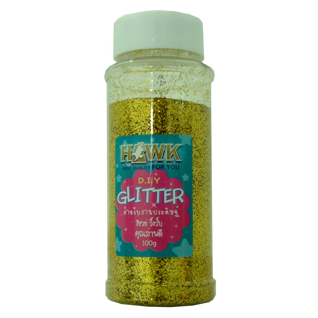 ผงกากเพชรขนาด 100g. HAWK Glitter