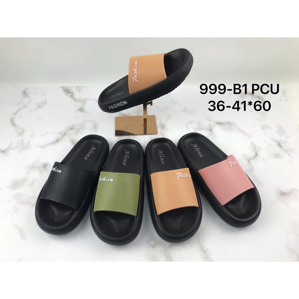 SLOP AND SIMPLE SANDALS BRAND ALINA ORIGINAL BRAND นําเข้าจีน 999-B1 UK 36/41 FULL RUBBER SANDALS